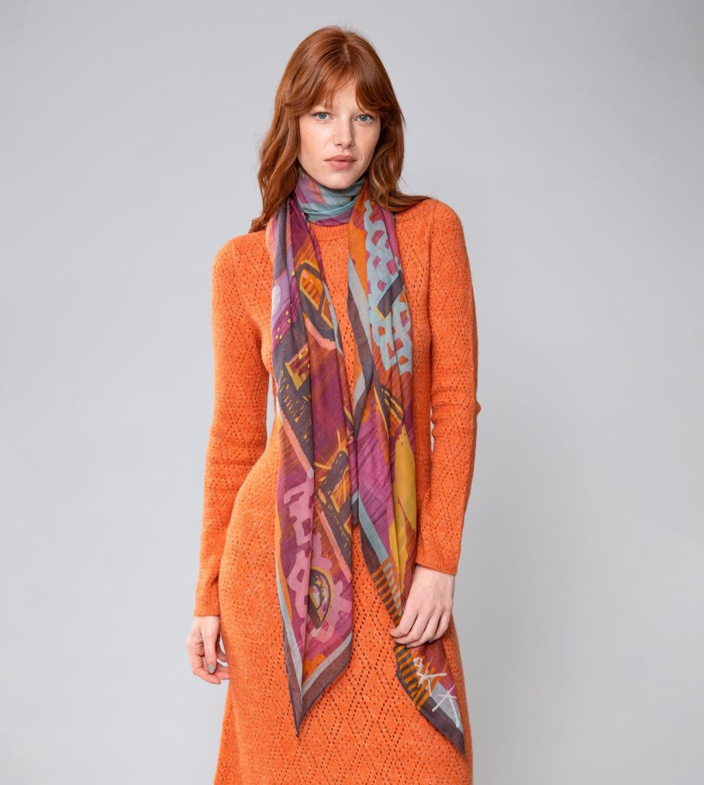 Szalik Anekke Contemporary Violet Scarf Damskie | 124HJGBSV