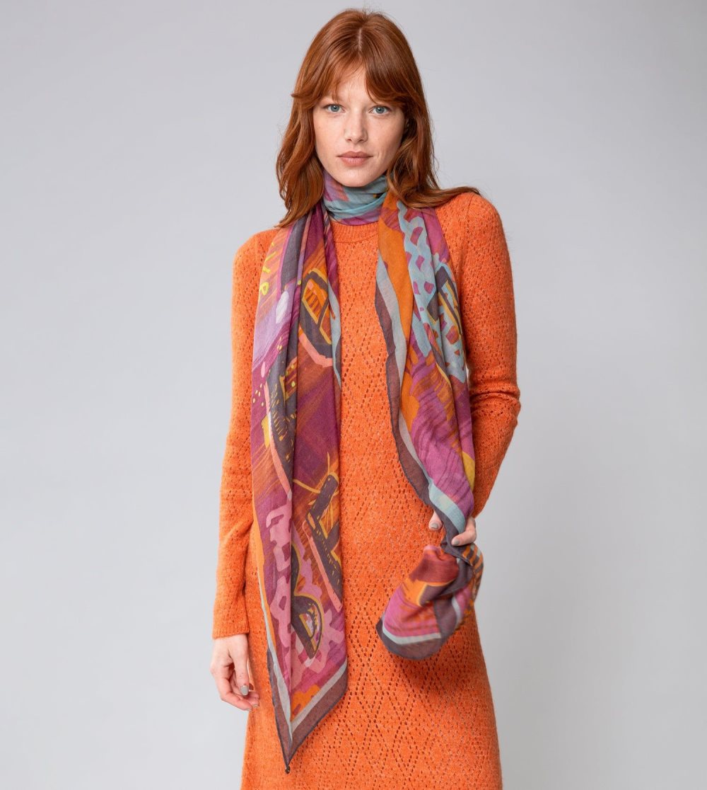 Szalik Anekke Contemporary Violet Scarf Damskie | 124HJGBSV