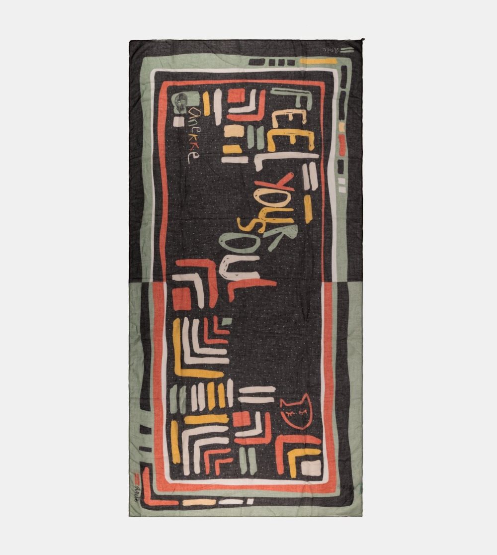 Szalik Anekke Kene Black Printed Scarf Damskie | 624JDEHQV