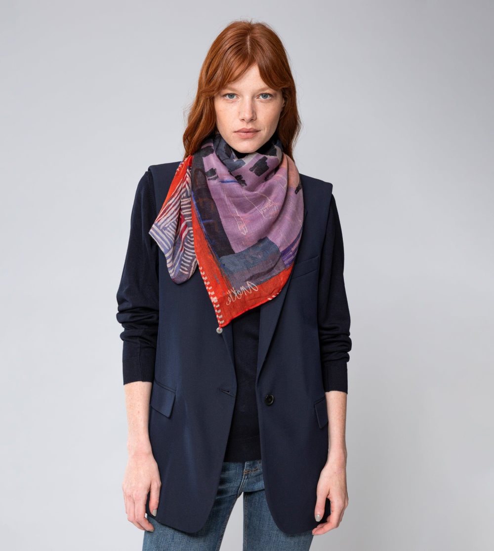 Szalik Anekke Kyomu Blue Scarf Damskie | 682KPBAXI