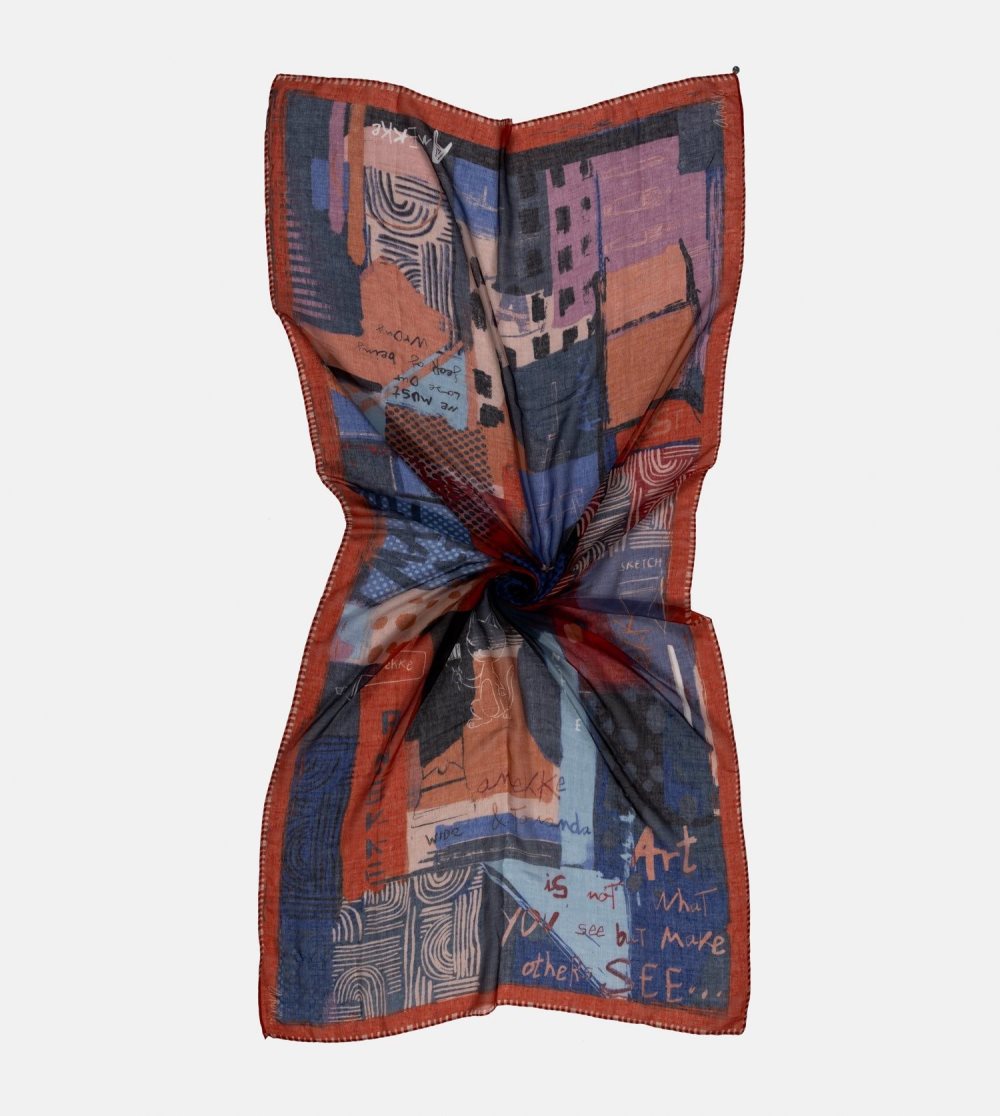 Szalik Anekke Kyomu Blue Scarf Damskie | 682KPBAXI
