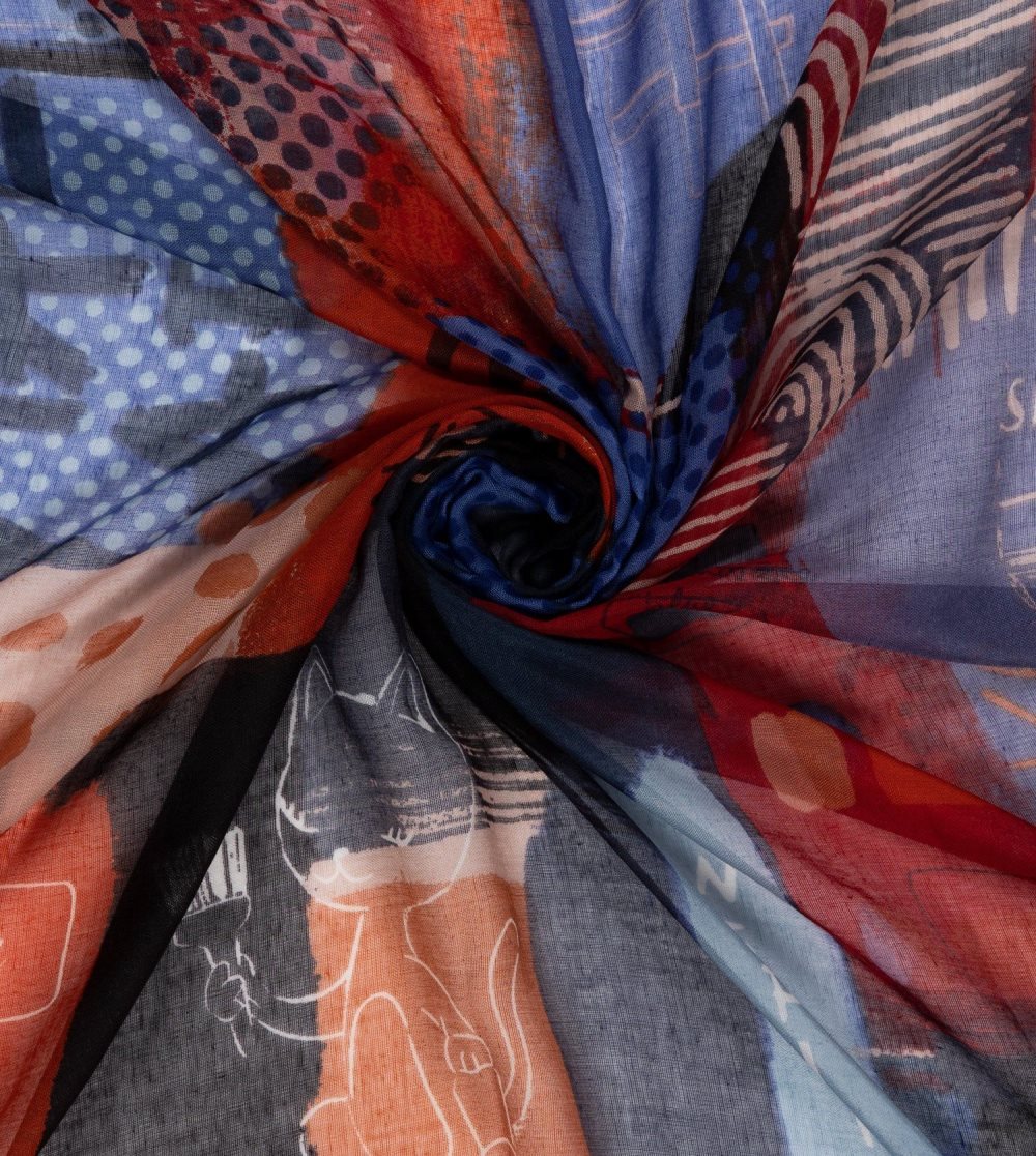 Szalik Anekke Kyomu Blue Scarf Damskie | 682KPBAXI
