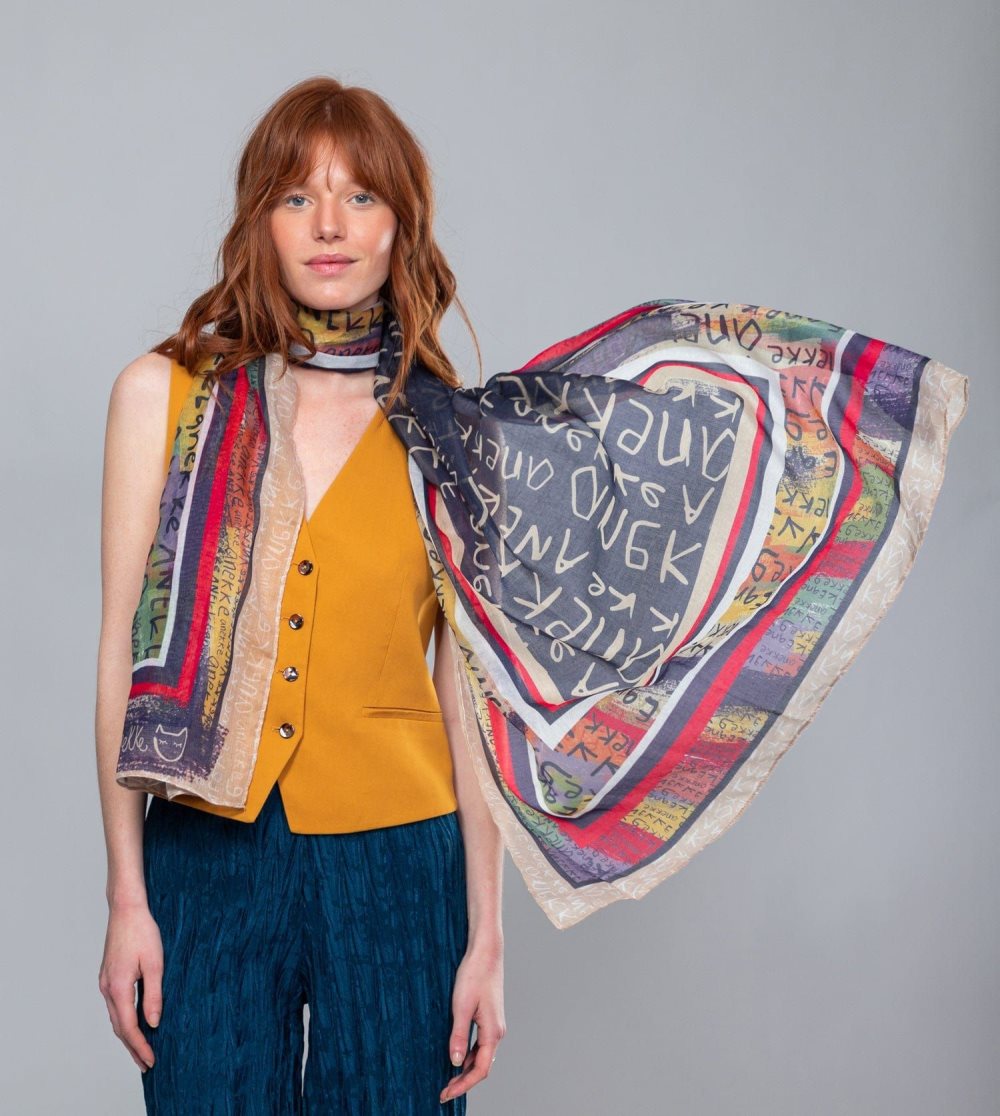 Szalik Anekke Magic Souls Navy Print Scarf Damskie | 268WLZDJY