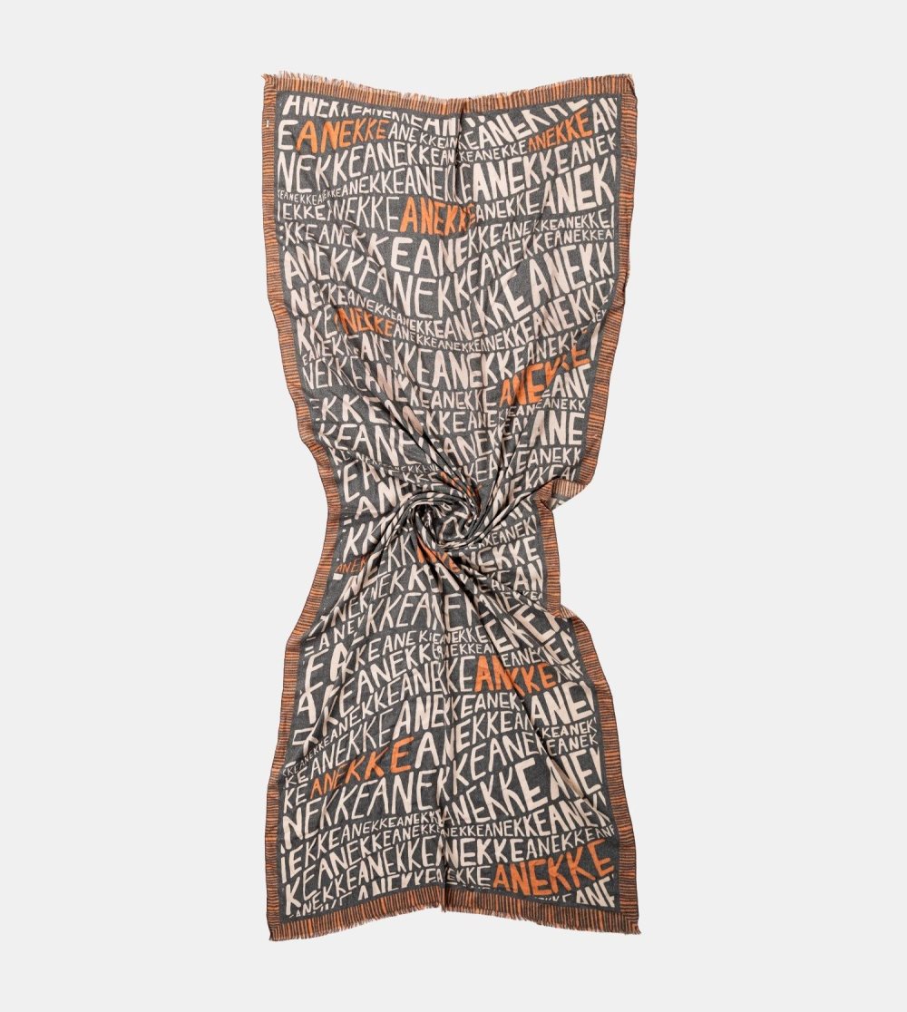 Szalik Anekke Pashmina Logo Brown Damskie | 034KVSFLG