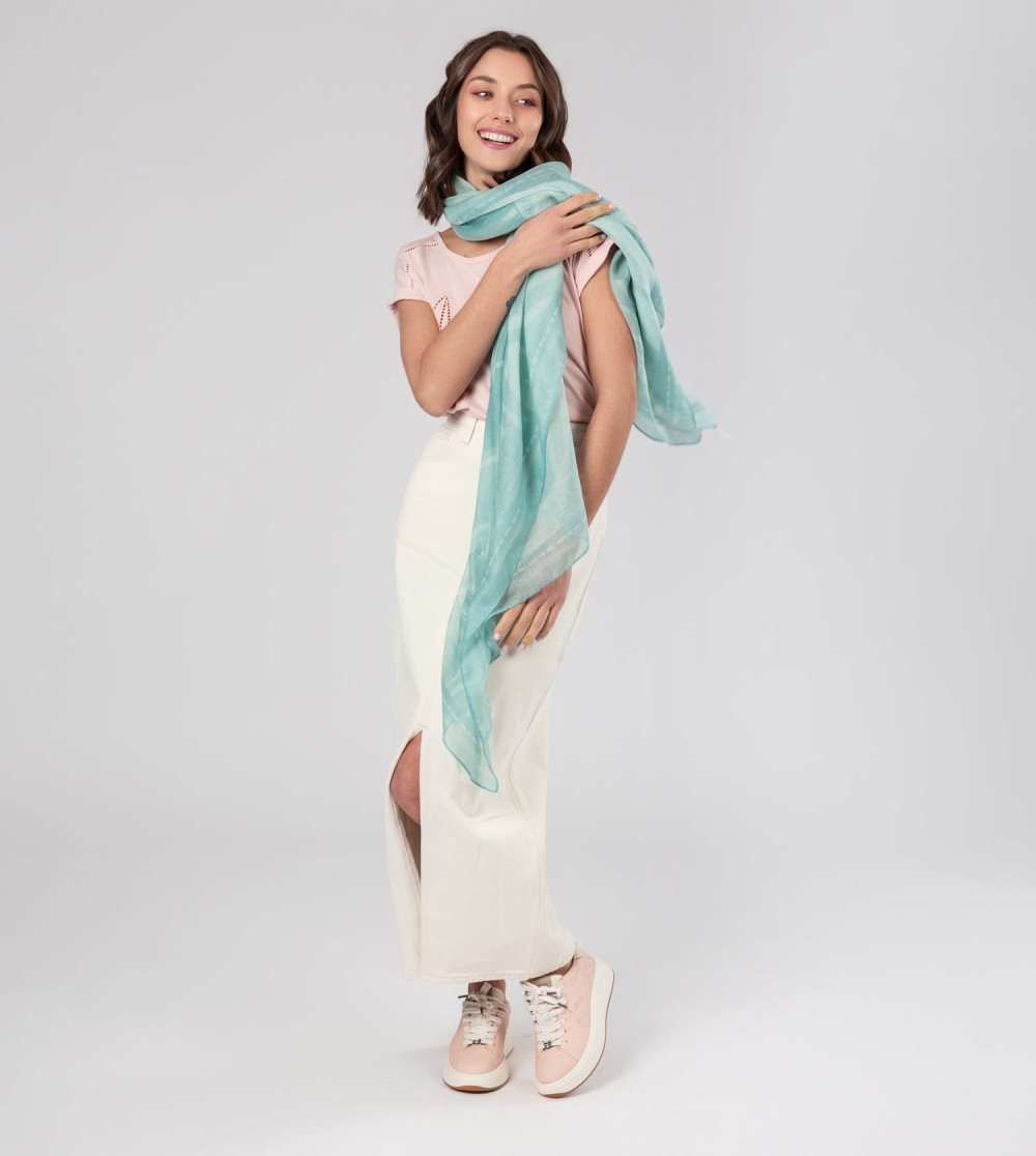 Szalik Anekke Peace & Love Green Scarf Damskie | 087JDXPFG