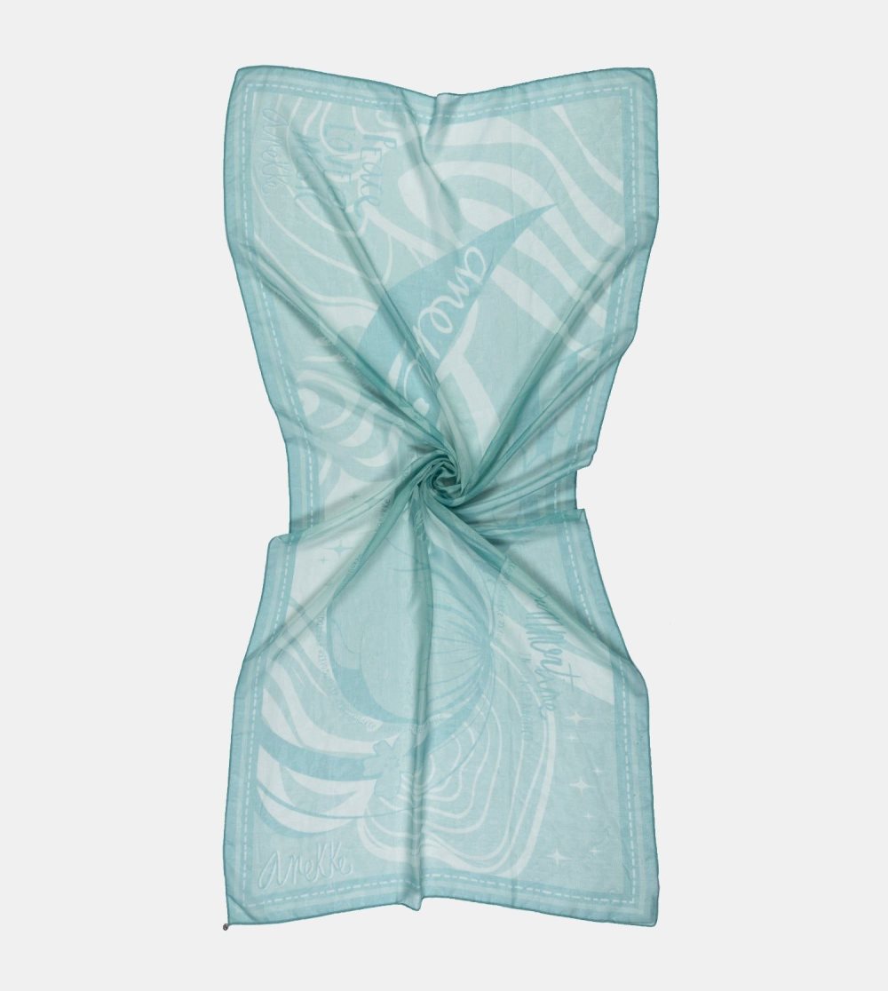 Szalik Anekke Peace & Love Green Scarf Damskie | 087JDXPFG