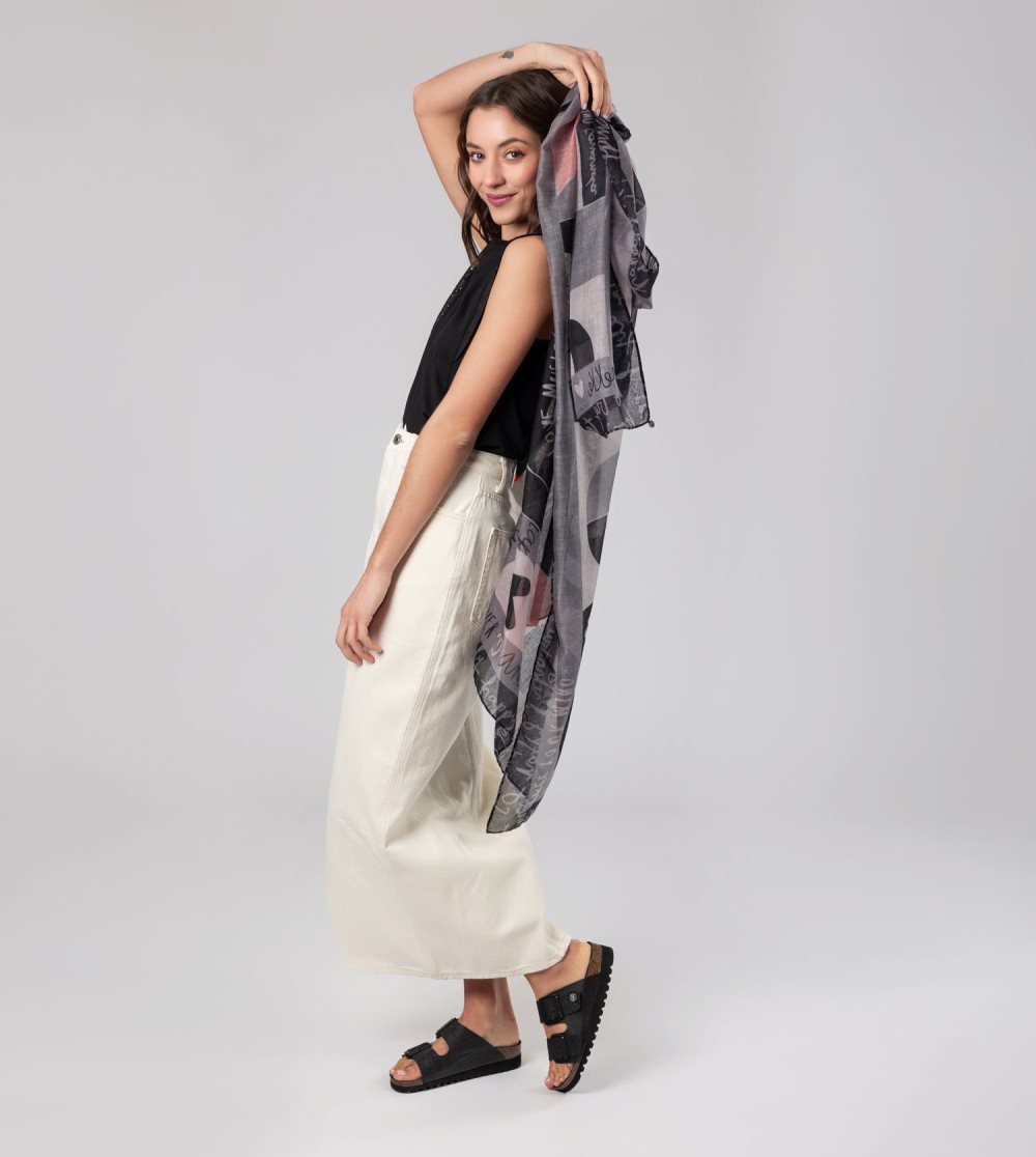 Szalik Anekke Sixties Grey Scarf Damskie | 691FYCHXA