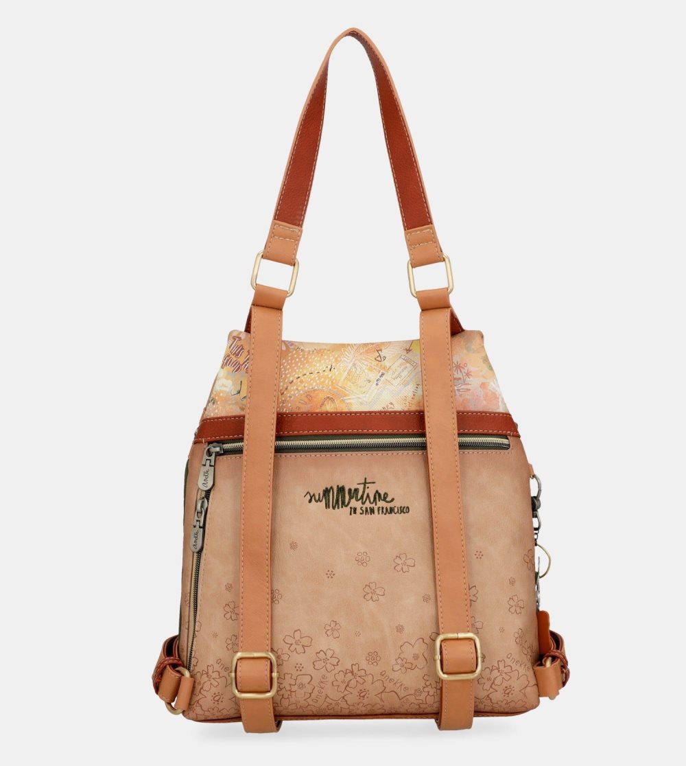 Torby Przez Ramię Anekke Peace & Love Camel Anti-theft Backpack Damskie | 310XESDLN