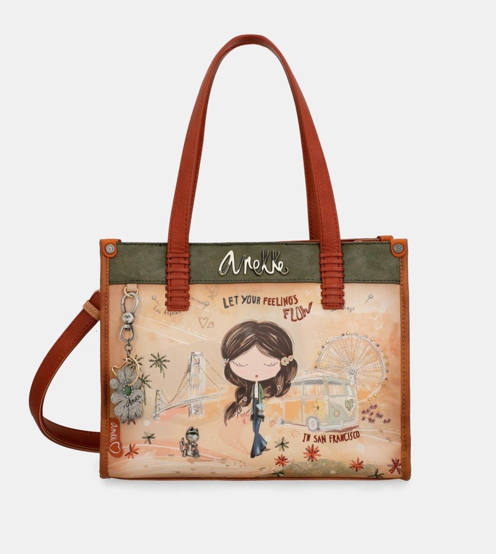 Torby Przez Ramię Anekke Peace & Love Camel Tote Damskie | 498FEOSNW