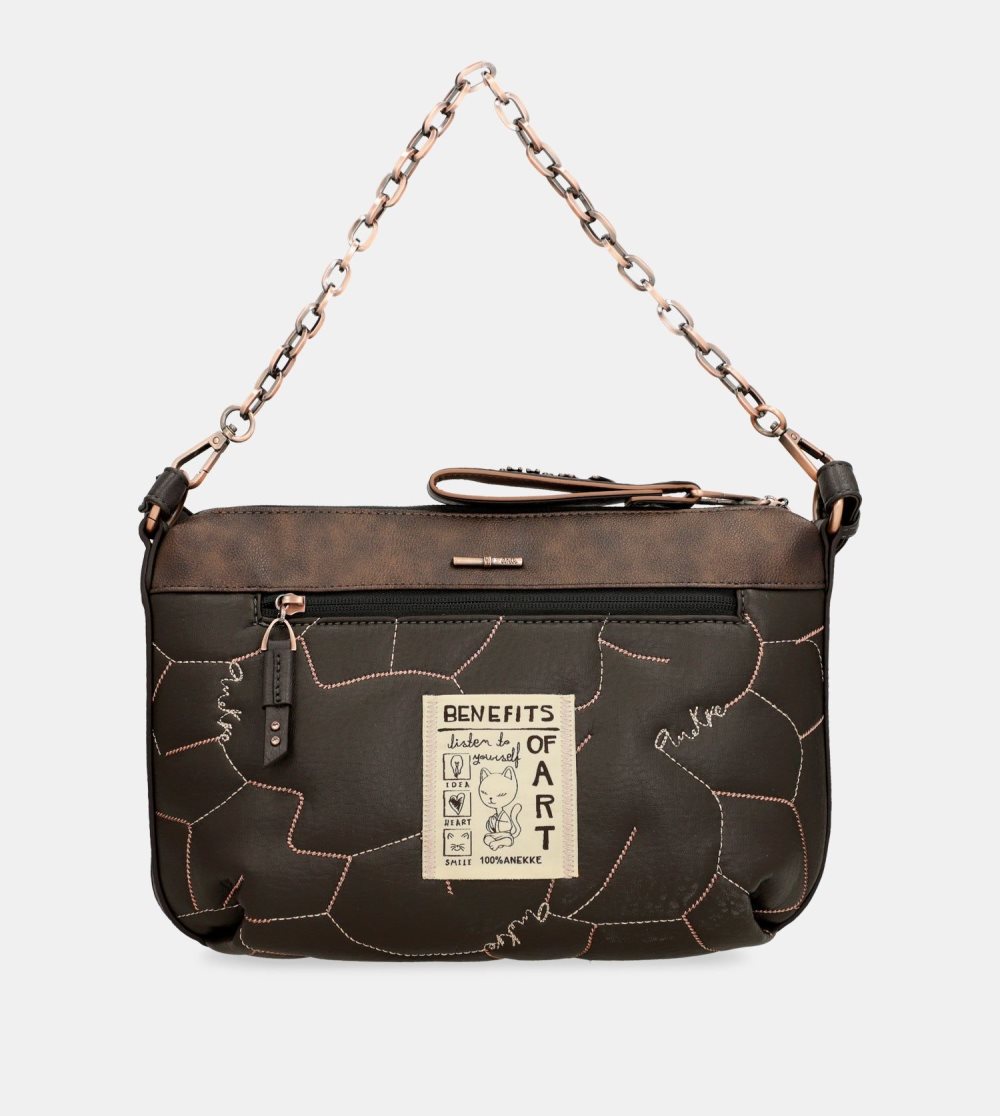 Torby Przez Ramię Anekke Shoen Padded Shoulder Bag With Metallic Handle Damskie | 395PFULOC
