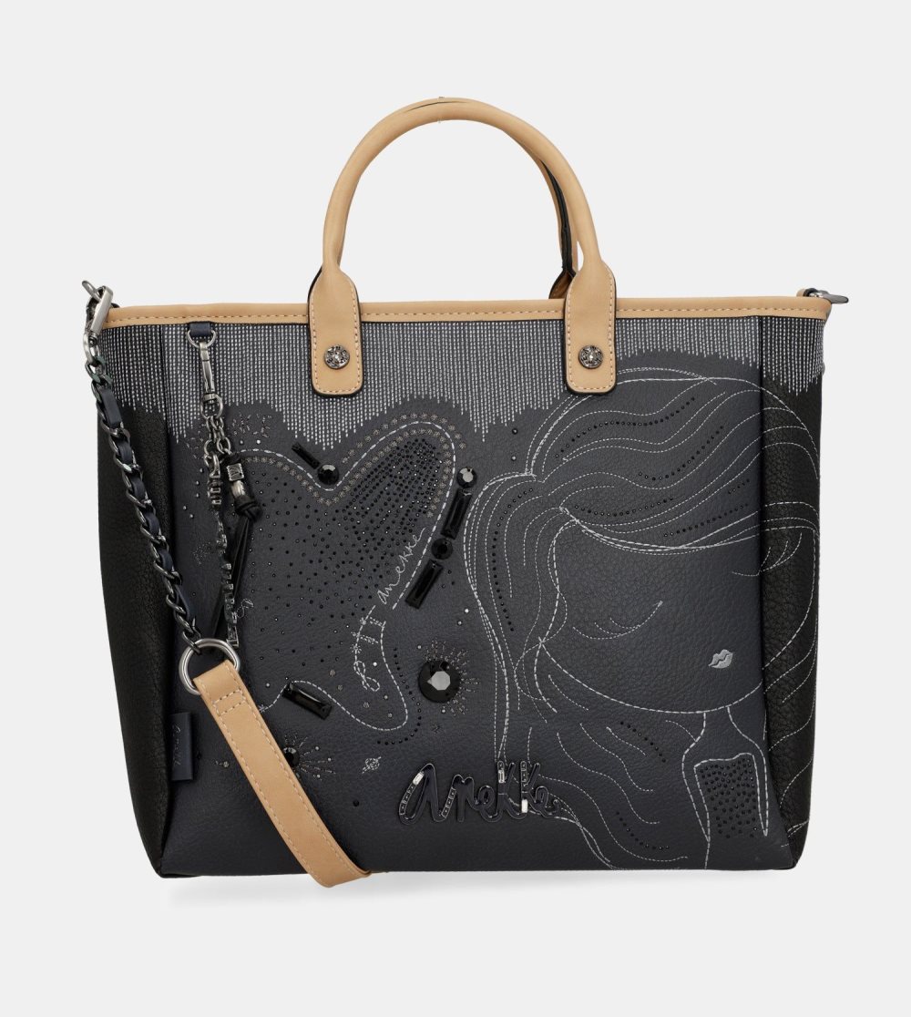 Torby Przez Ramię Anekke Studio Navy Blue Tote Damskie | 492ERLMAF