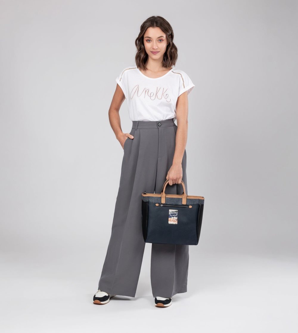 Torby Przez Ramię Anekke Studio Navy Blue Tote Damskie | 492ERLMAF