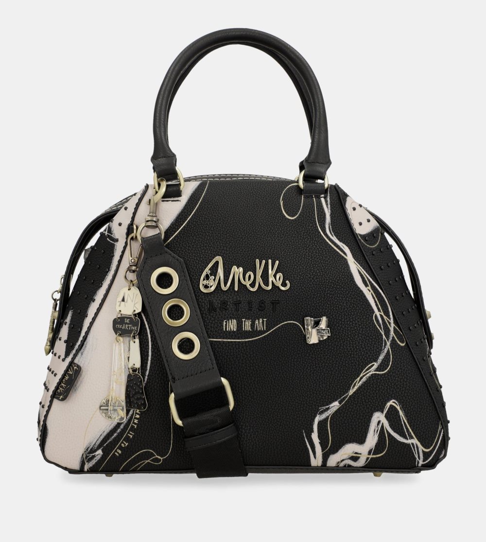 Torebka Anekke Nature Shodo Black 2-handle Shoulder Bag Damskie | 918JQOUCB