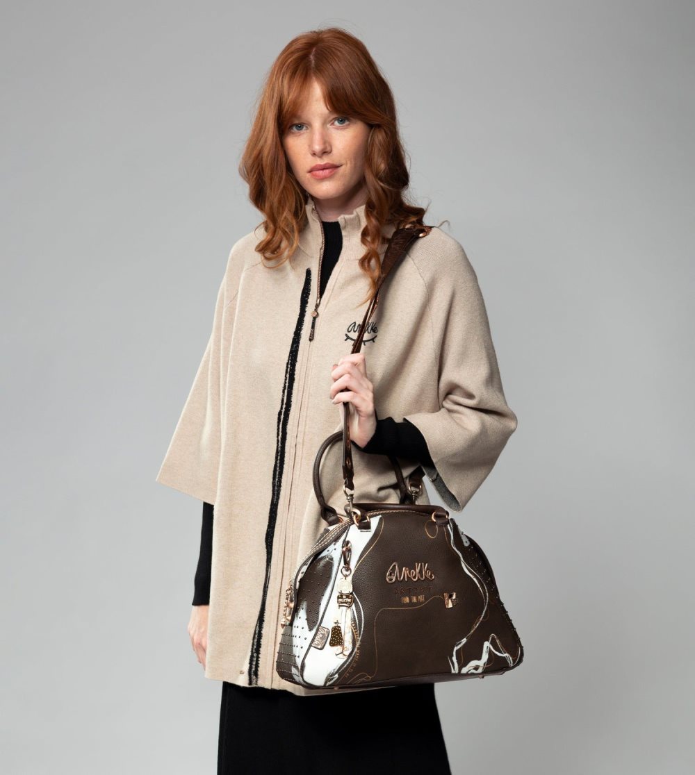 Torebka Anekke Nature Shodo Brown 2-handle Shoulder Bag Damskie | 086SWOBGK