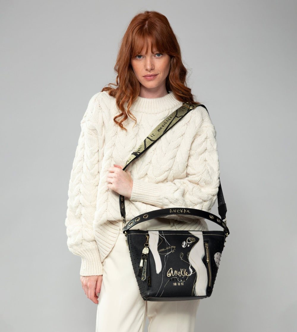 Torebka Anekke Nature Shodo Medium Black Handbag Damskie | 026ASTREH