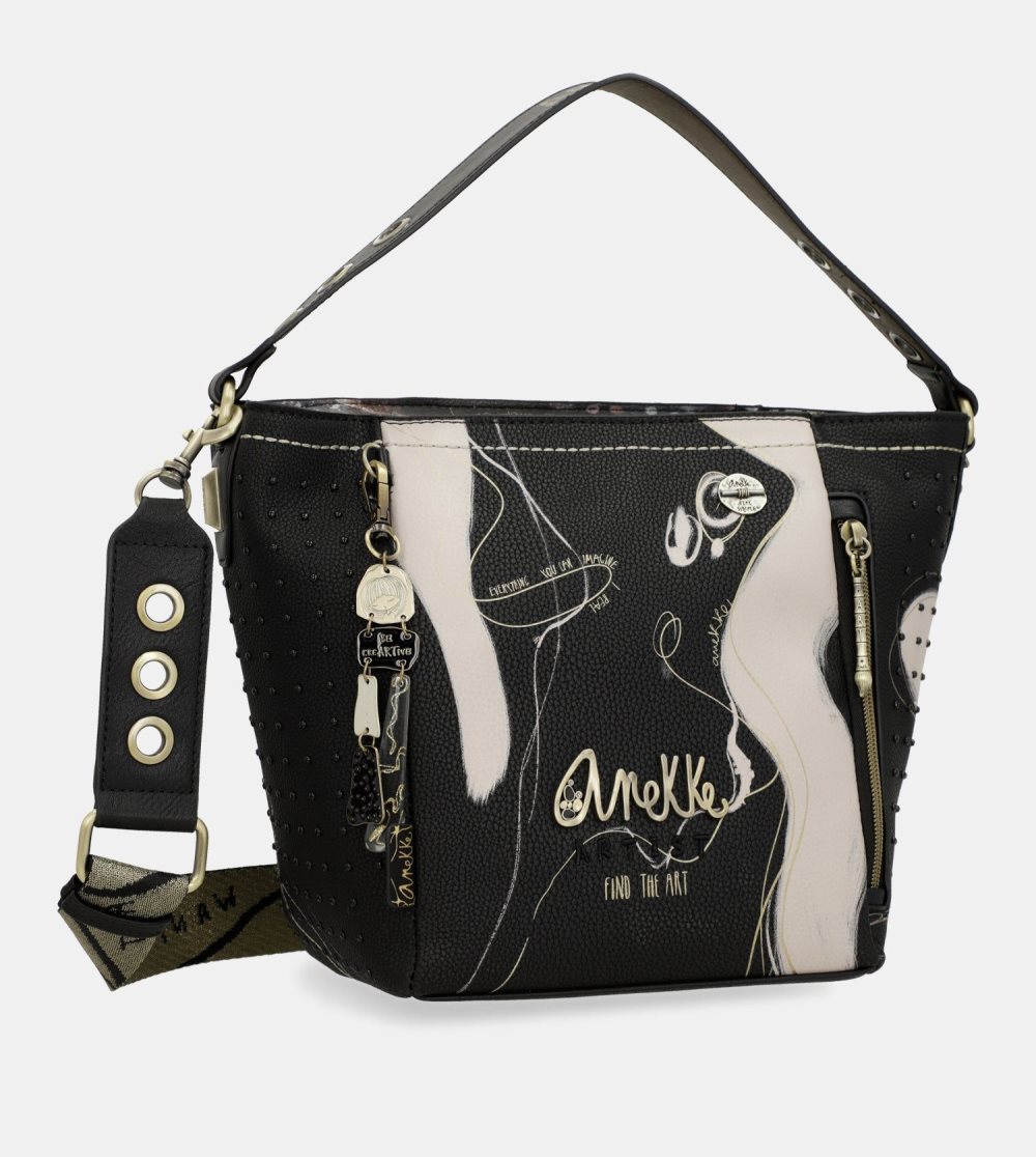 Torebka Anekke Nature Shodo Medium Black Handbag Damskie | 026ASTREH