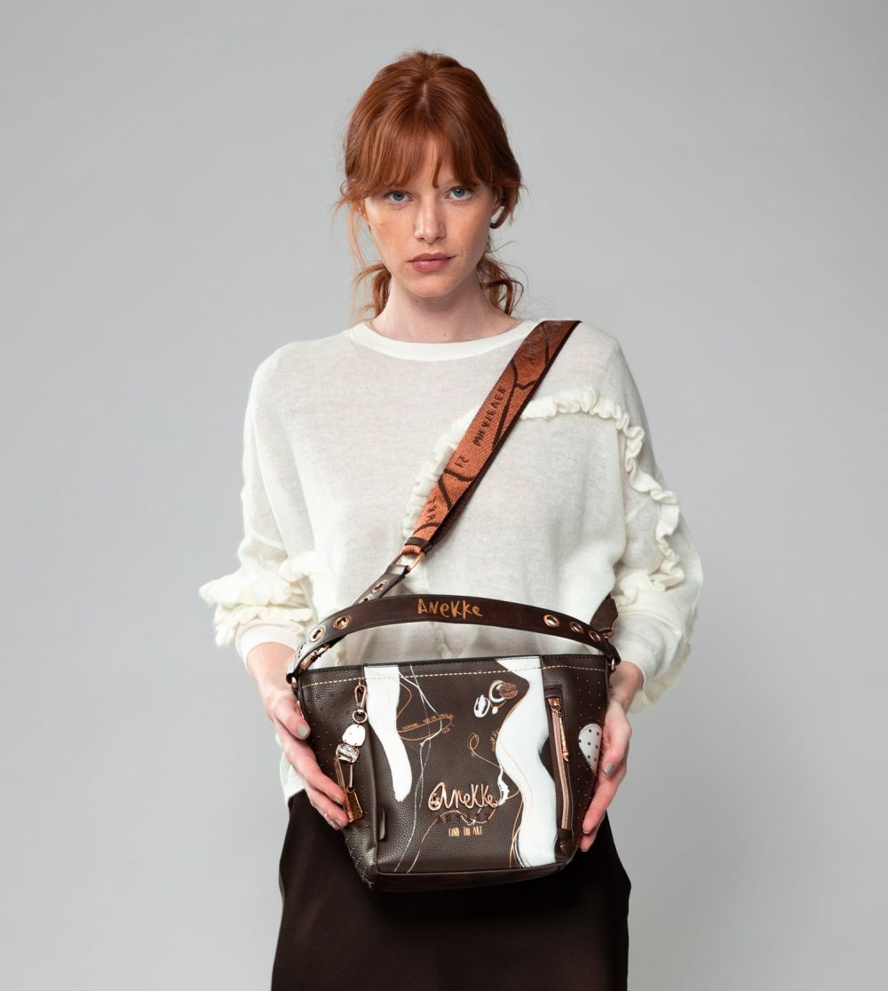Torebka Anekke Nature Shodo Medium Brown Handbag Damskie | 653UHSPOL
