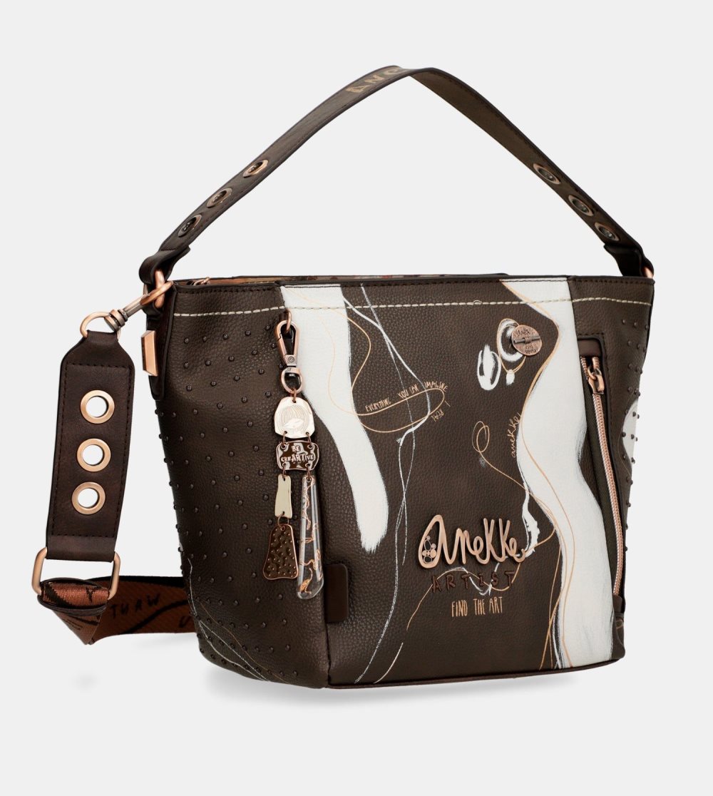 Torebka Anekke Nature Shodo Medium Brown Handbag Damskie | 653UHSPOL
