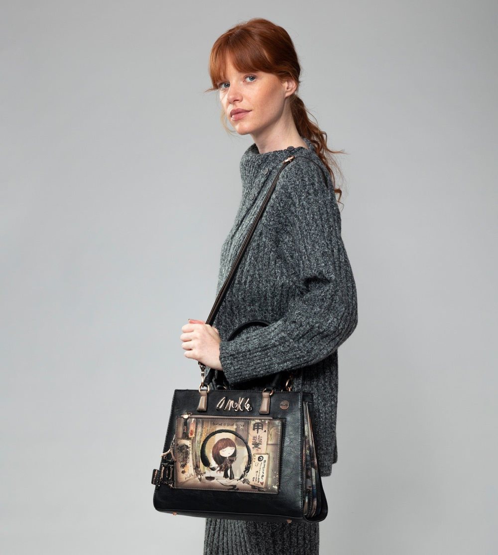 Torebka Anekke Shoen Black Tote With Shoulder Strap Damskie | 465NGJBTZ