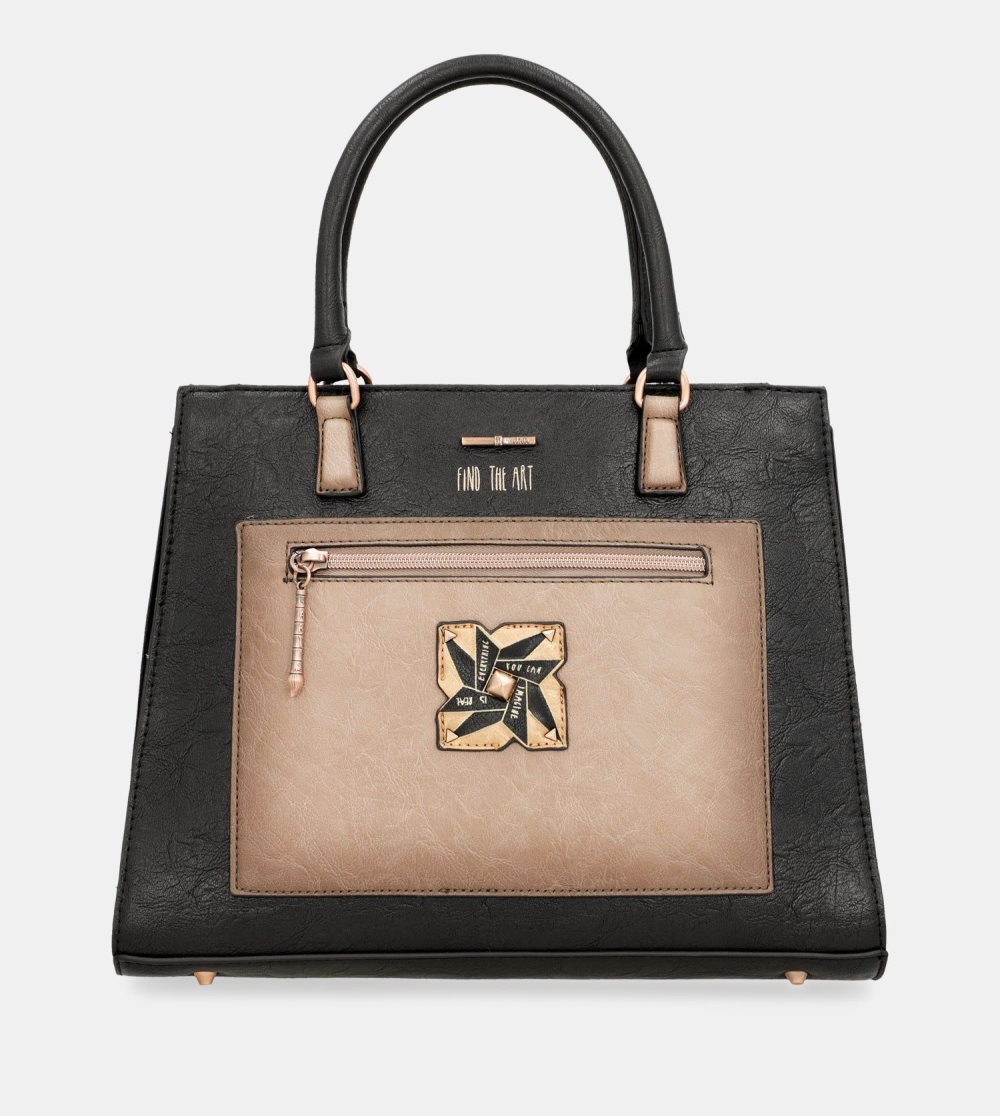 Torebka Anekke Shoen Black Tote With Shoulder Strap Damskie | 465NGJBTZ