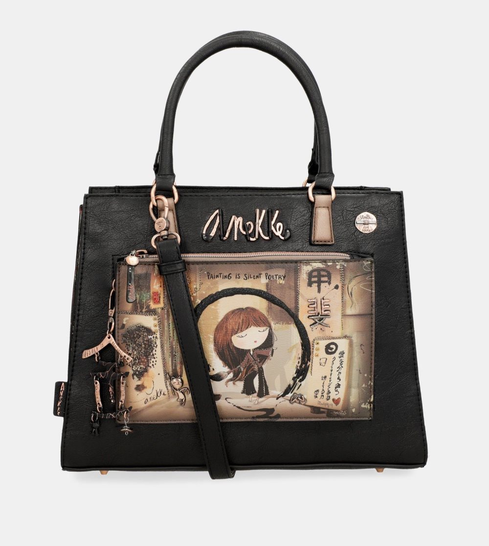 Torebka Anekke Shoen Black Tote With Shoulder Strap Damskie | 465NGJBTZ