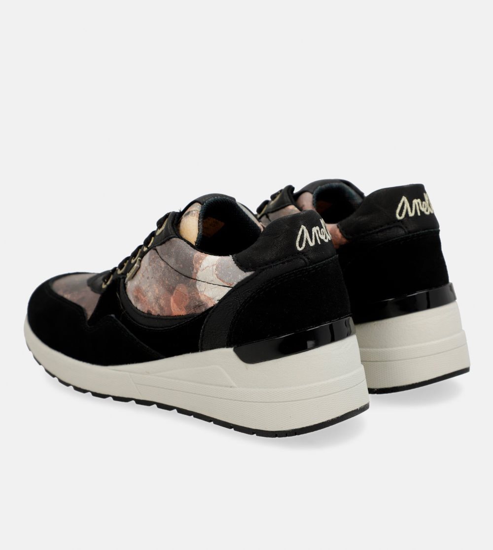 Trampki Anekke Black Padded Sports Sneakers With Wedge Damskie | 756EXUSGC