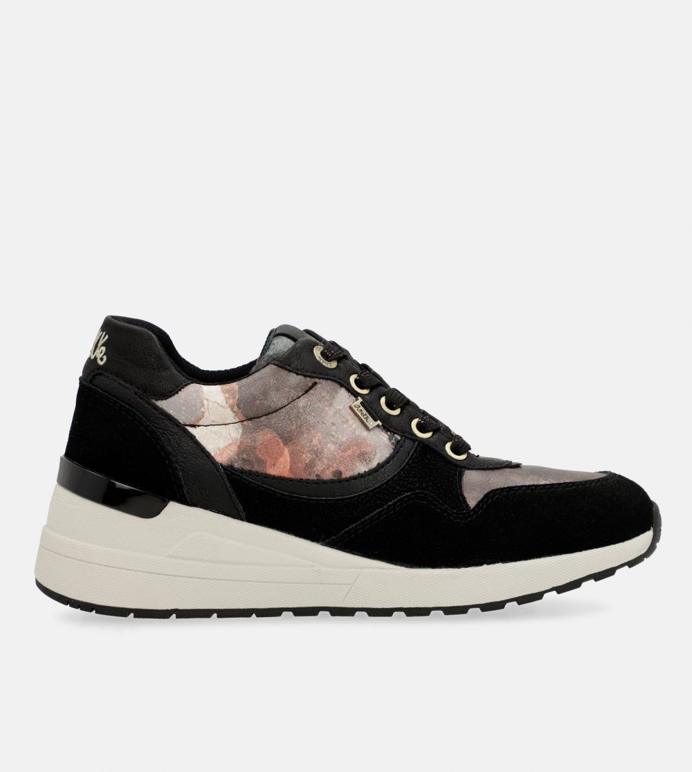 Trampki Anekke Black Padded Sports Sneakers With Wedge Damskie | 756EXUSGC
