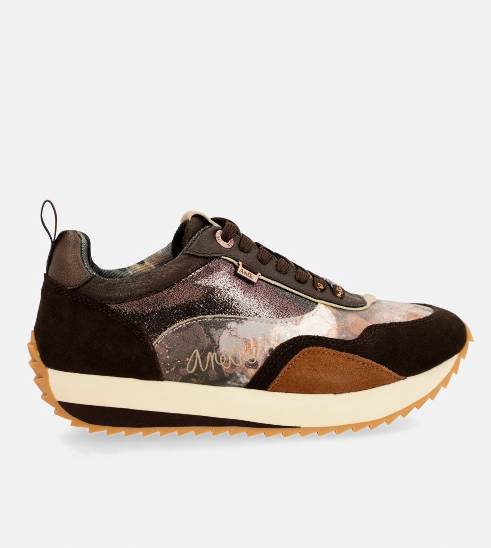 Trampki Anekke Brown Palette Patterned Sports Sneakers Damskie | 560PXEBZN