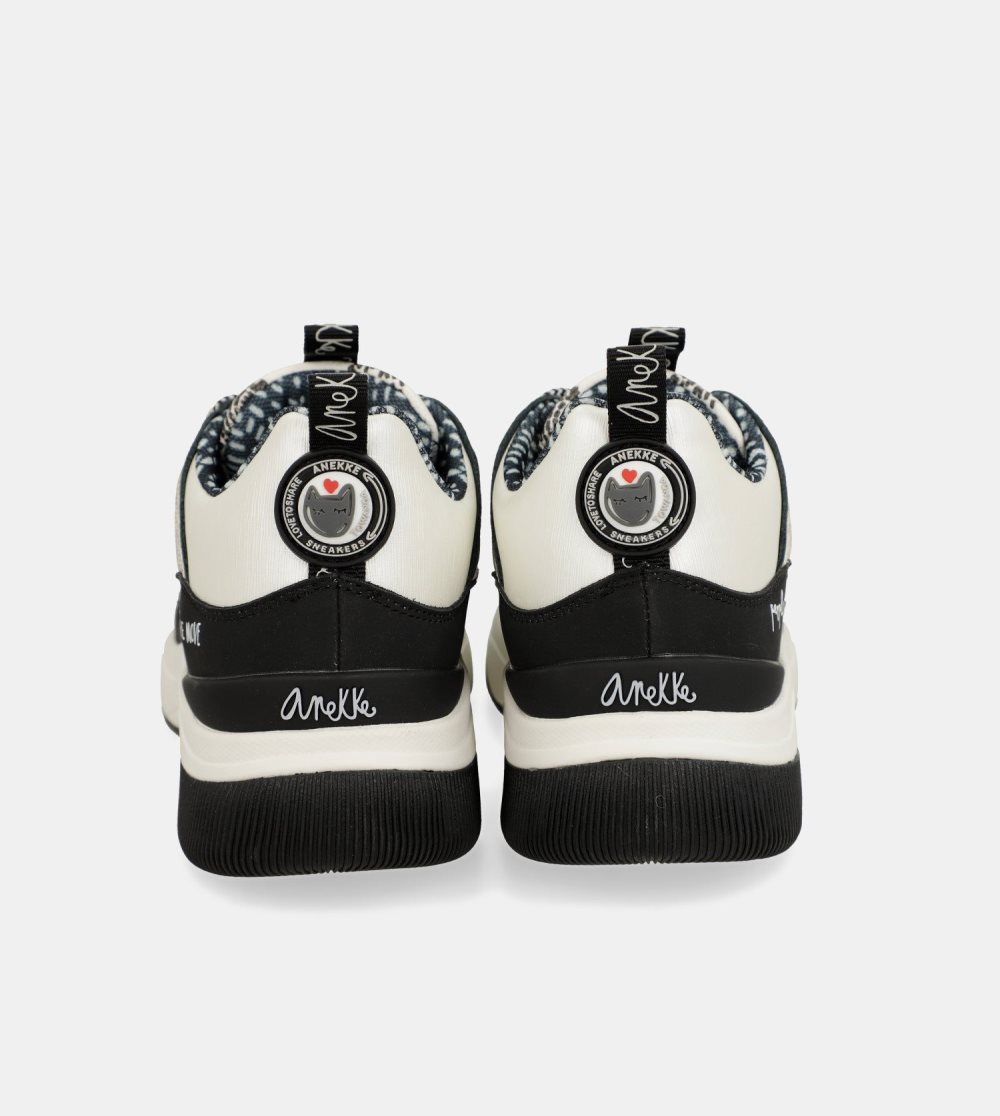 Trampki Anekke Fashion Black & White Sneakers Damskie | 872UVCXTJ
