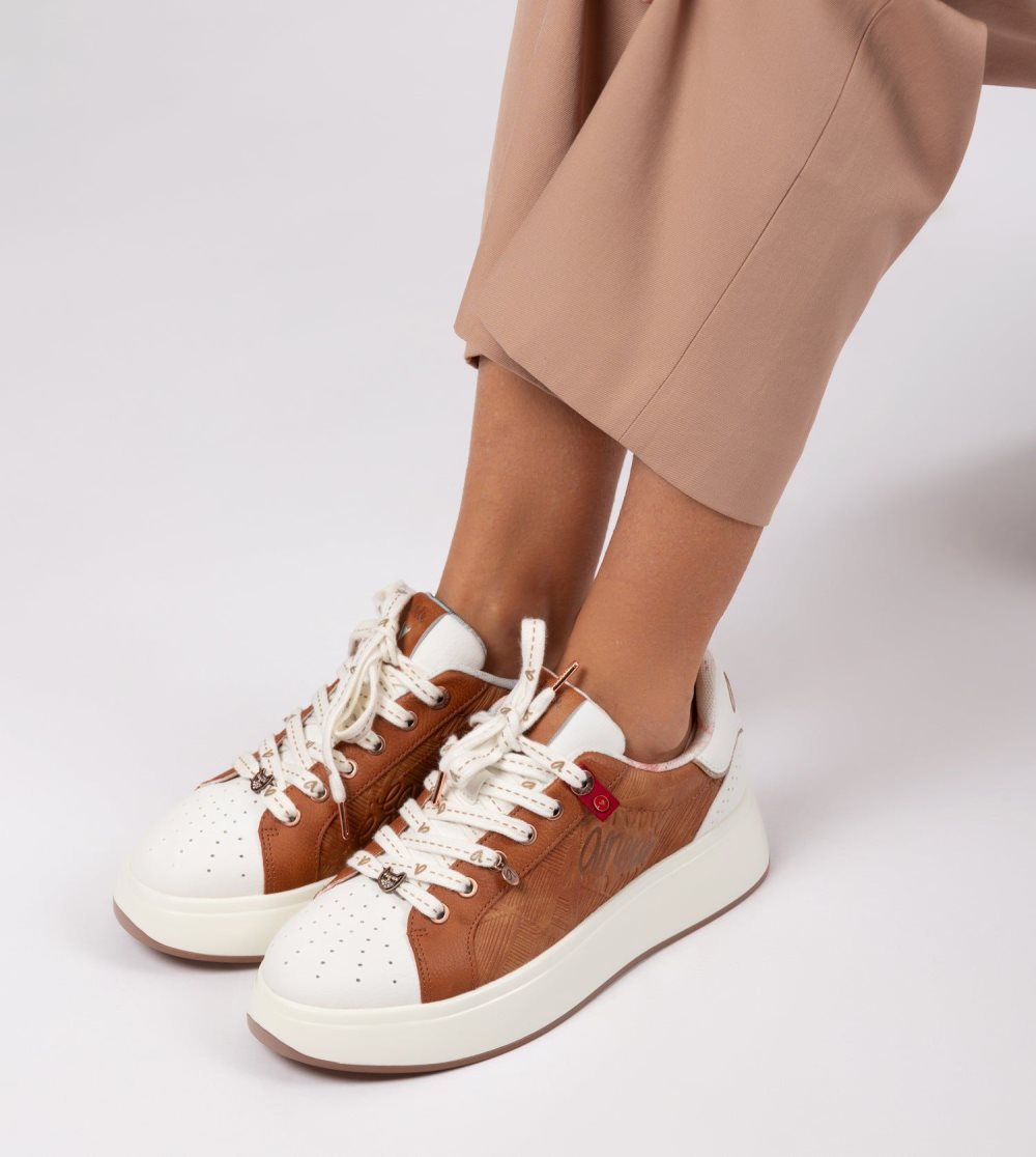 Trampki Anekke Peace & Love Brown Sneakers Damskie | 410IZREKC