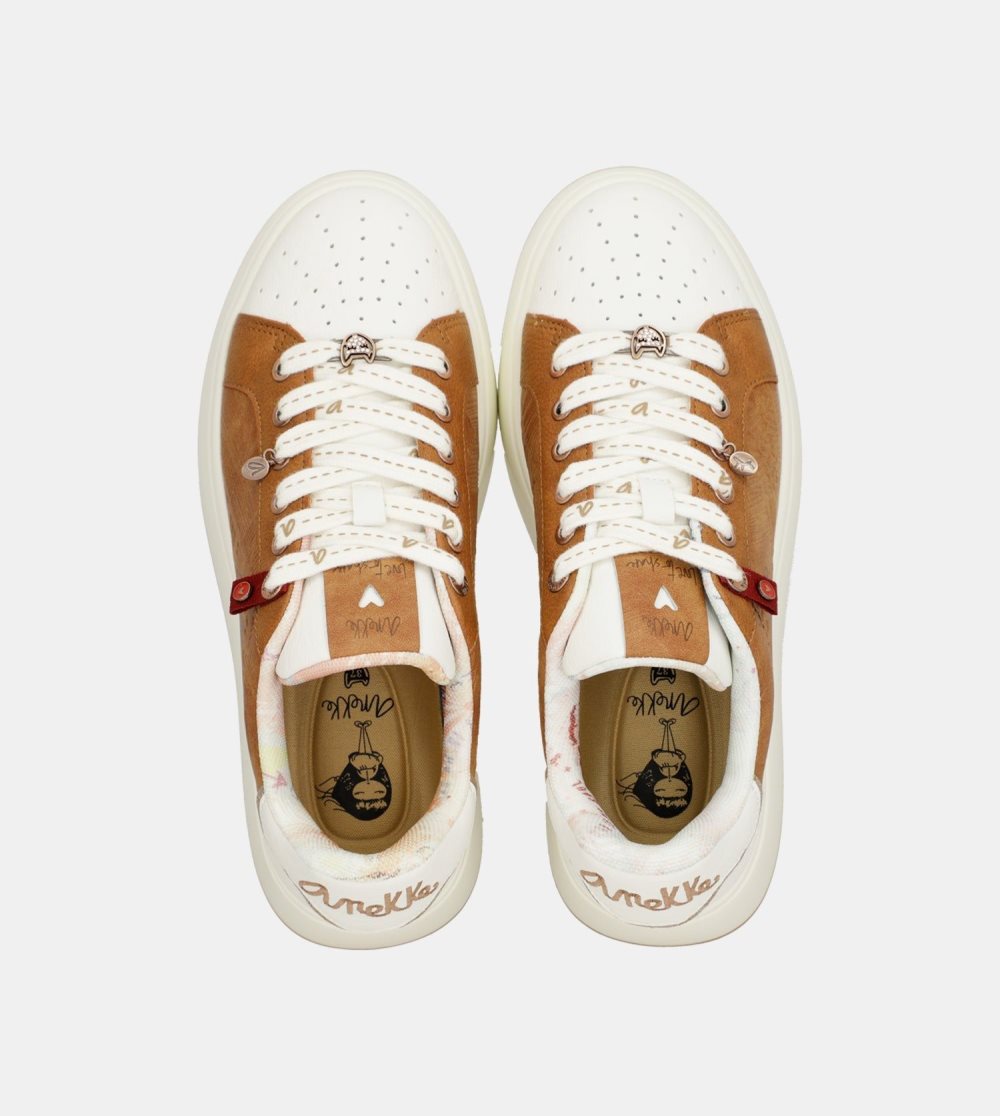 Trampki Anekke Peace & Love Brown Sneakers Damskie | 410IZREKC
