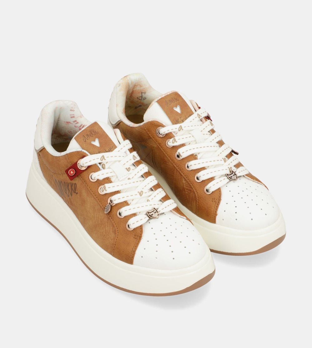 Trampki Anekke Peace & Love Brown Sneakers Damskie | 410IZREKC