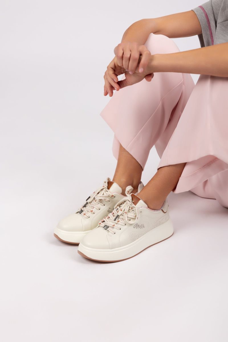 Trampki Anekke Peace & Love White Sneakers Damskie | 780ZGBCRP