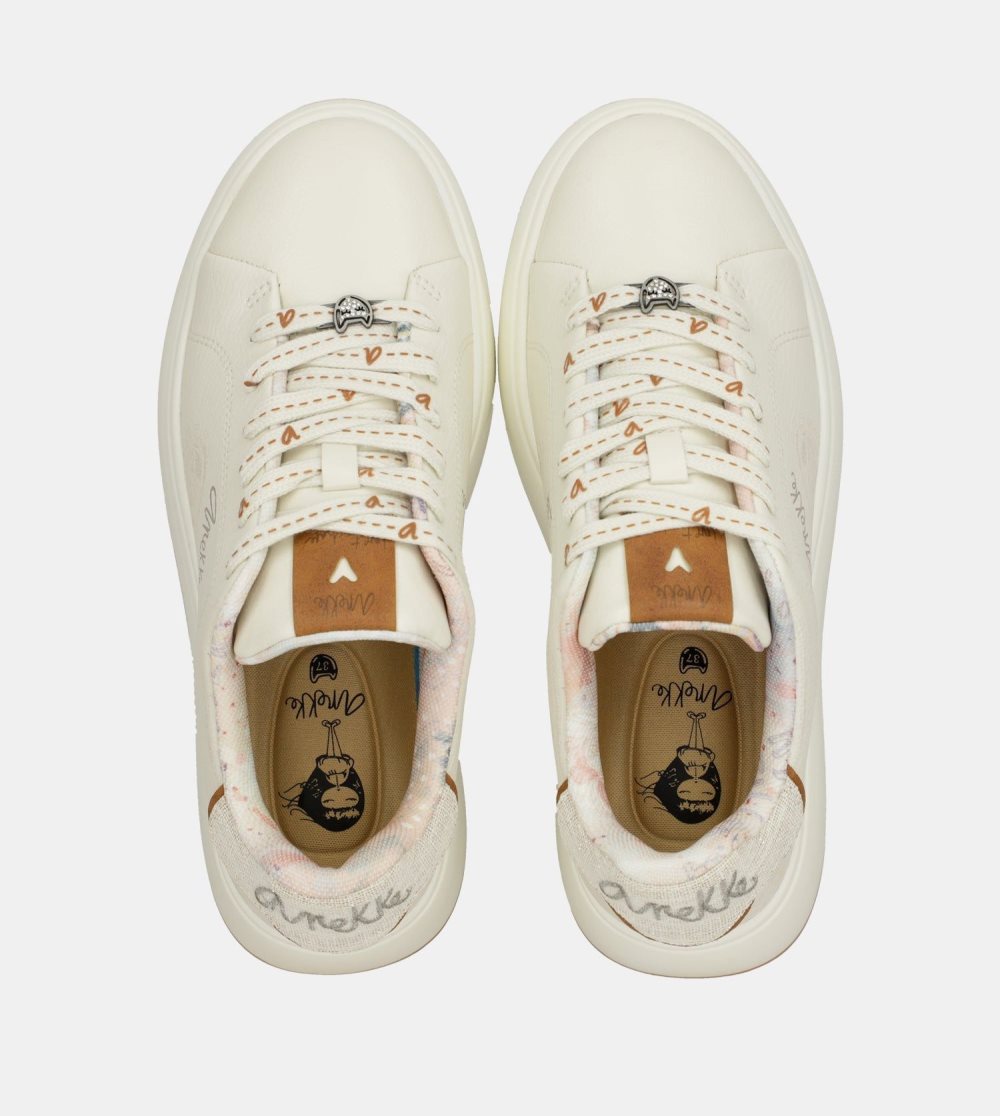 Trampki Anekke Peace & Love White Sneakers Damskie | 780ZGBCRP